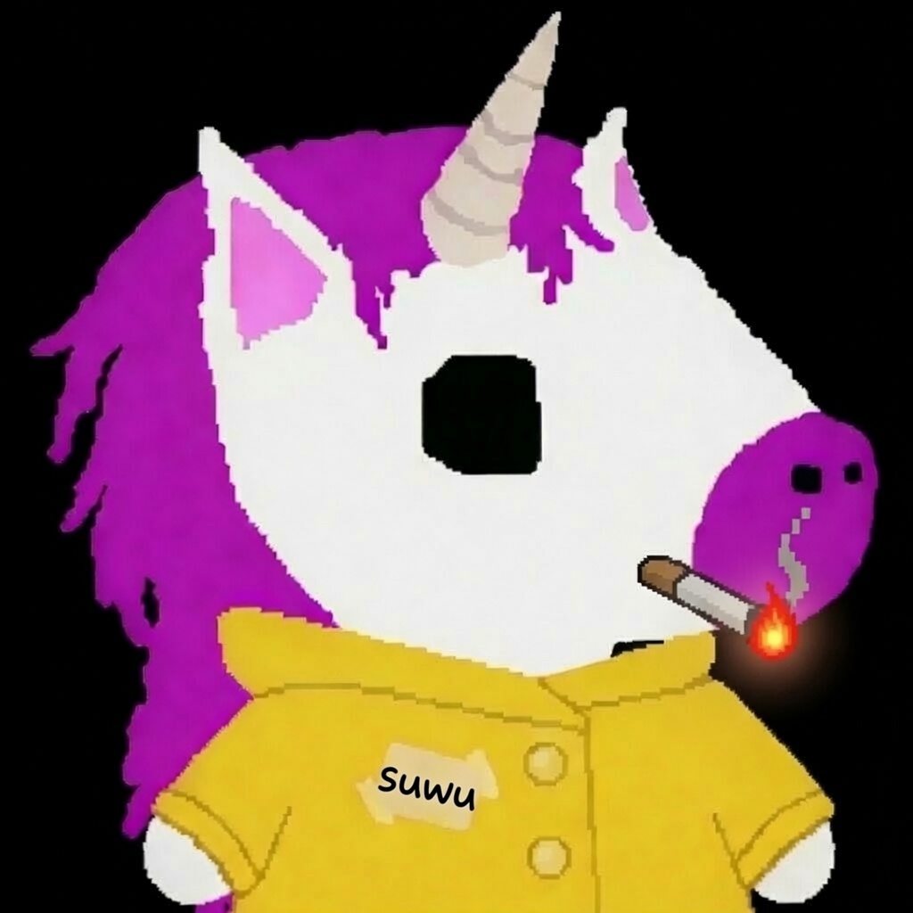 Smoking Unicorn mascot